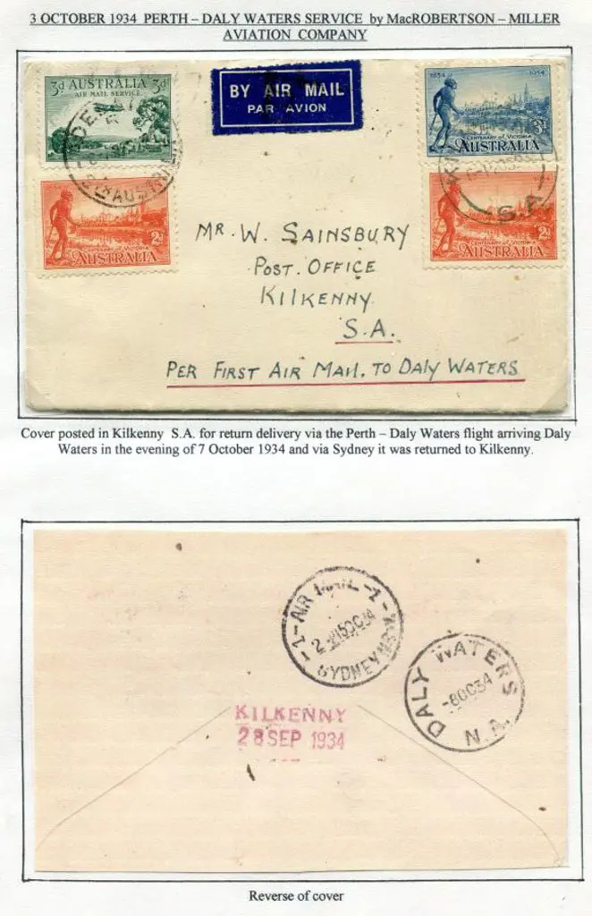 1934 (3rd Oct) Perth to Daly Waters by MMA. Posted ... Image 1++