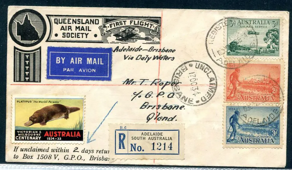 1934 (3rd Oct) ditto but QAMS illust cover posted ... Image 1++