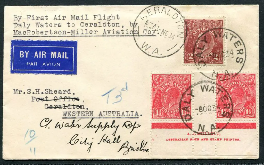 1934 (3rd Oct) Daly Waters to Geraldton with ... Image 1++