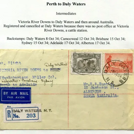 1934 (3rd Oct) ditto but registered cover with ...