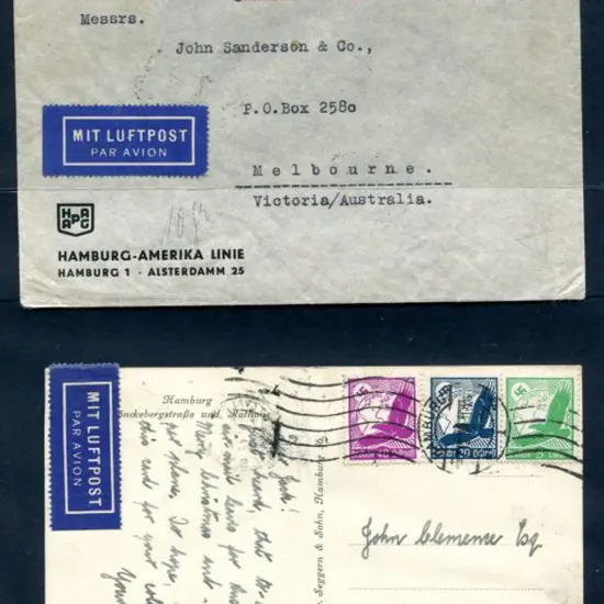 1934 (8th Dec) Hamburg-Amerika Linie printed env ...