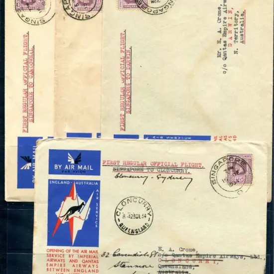 1934 (8th Dec) Singapore to Darwin, Singapore to ...