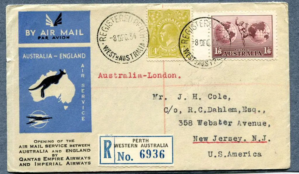 1934 (9th-10th Dec) Australia to England on ... Image 1++
