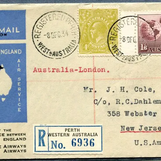 1934 (9th-10th Dec) Australia to England on ...