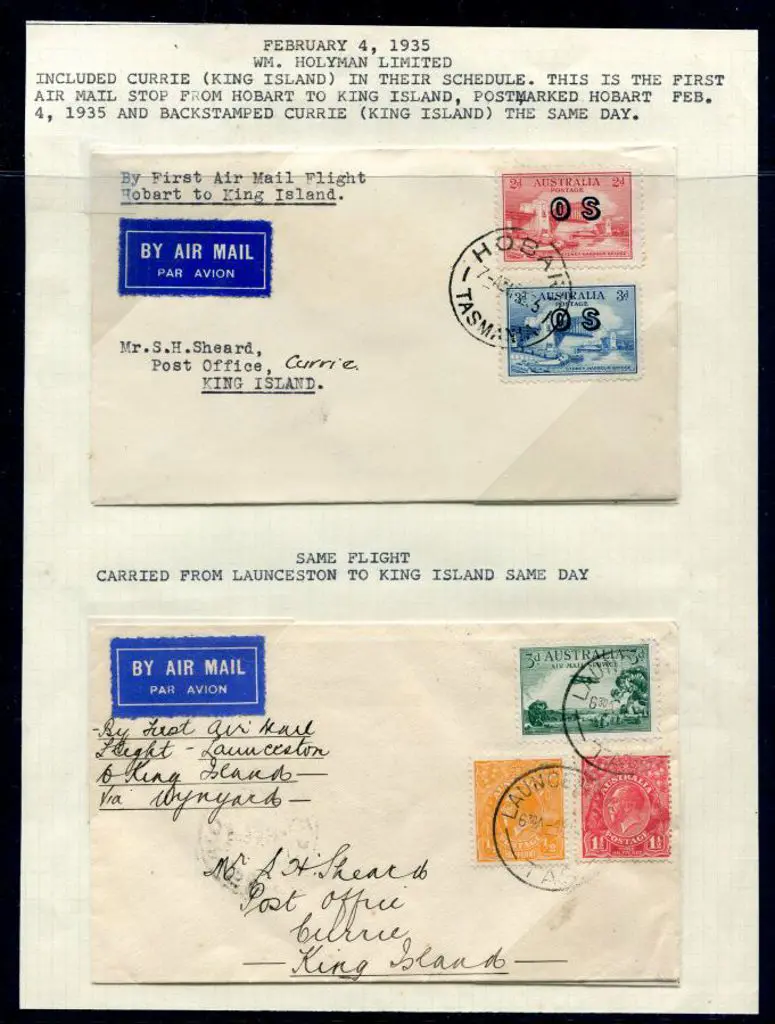 1935 (4th Feb) Hobart to Currie (King Island) & ... Image 1++