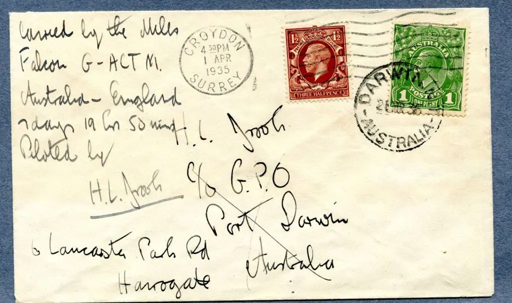 1935 (24th Mar) Australia to England cover flown ... Image 1++