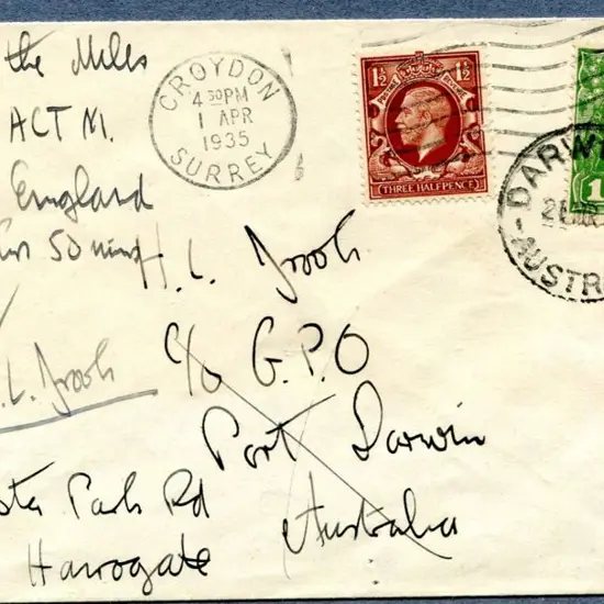1935 (24th Mar) Australia to England cover flown ...