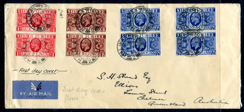 1935 (7th May) Silver Jubilee FDC missing the ½d ... Image 1++