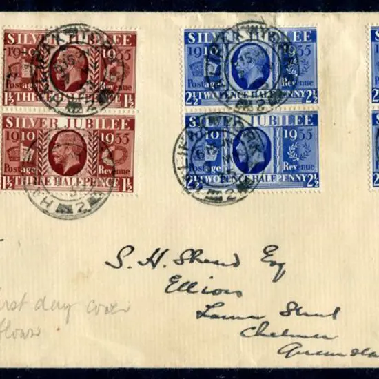 1935 (7th May) Silver Jubilee FDC missing the ½d ...