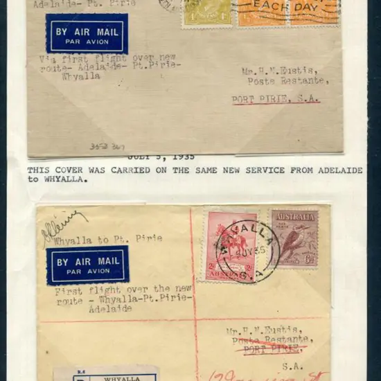 1935 (5th July) Adelaide to Port Pirie & Wyalla to ...