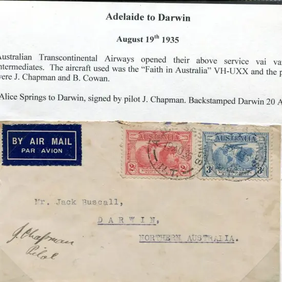 1935 (19th Aug) ditto & return bearing 2d & 3d KS ...