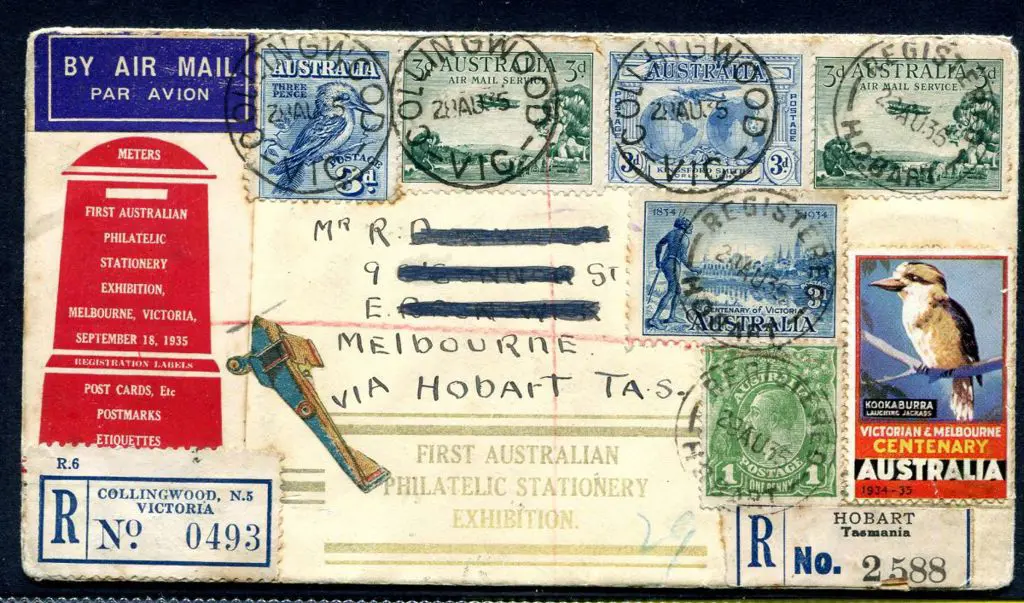 1935 (28th Aug) Collingwood Registered cover to ... Image 1++