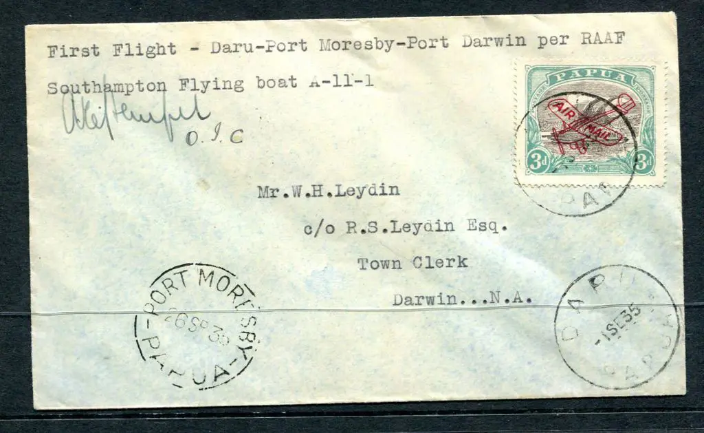 1935 (1st Sept) Daru to Darwin special mail by ... Image 1++
