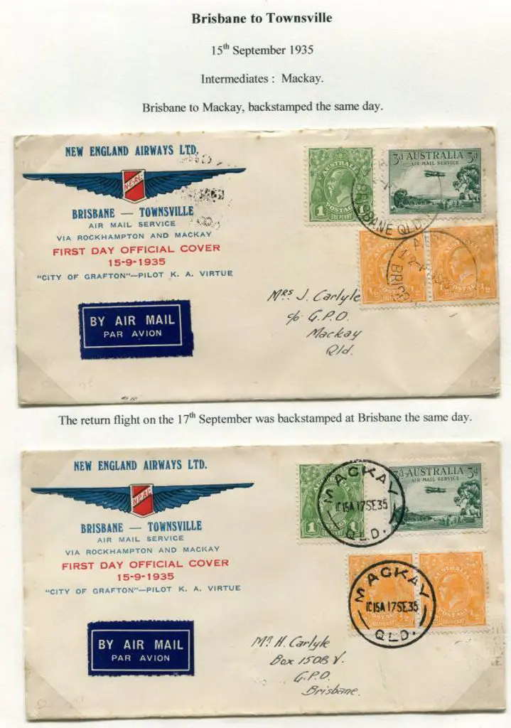 1935 (15th Sept) Brisbane to Mackay & return ... Image 1++