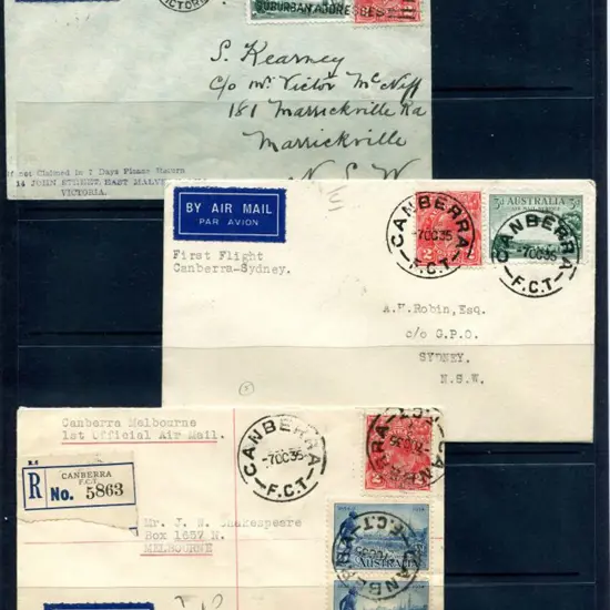 1935 (7th Oct) Melbourne to Sydney flight by ...