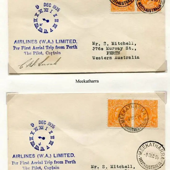 1935 (9th Dec) Meekatharra, Mount Magnet, Cue & ...