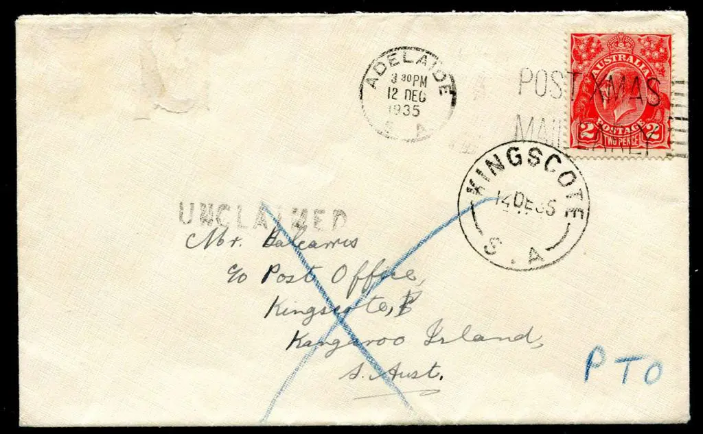 1935 (13th Dec) Adelaide to Kangaroo Island ... Image 1++