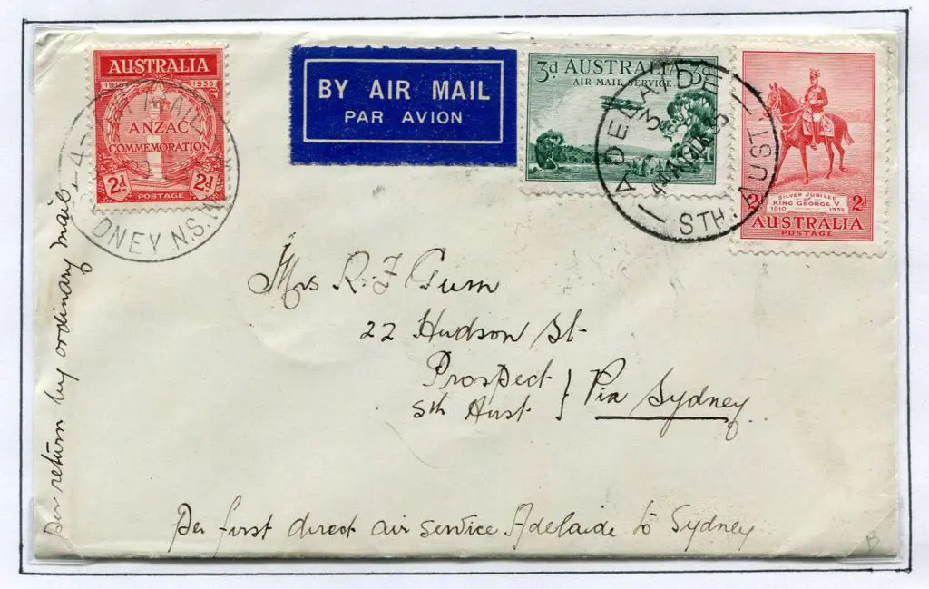 1935 (19th Dec) Adelaide to Sydney first direct ... Image 1++