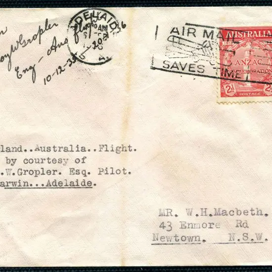 1936 (Jan) Darwin to Adelaide extension of the ...