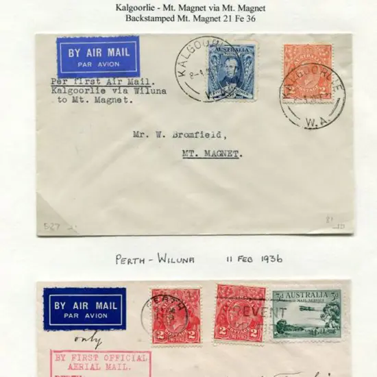 1936 (17th Feb) Perth to Wiluna plus Kalgoorlie to ...