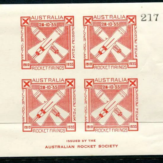 1936 (24th Feb) Australian Rocket Society "Silver ...