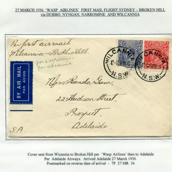 1936 (27th Mar) Wilcannia to Broken Hill ...