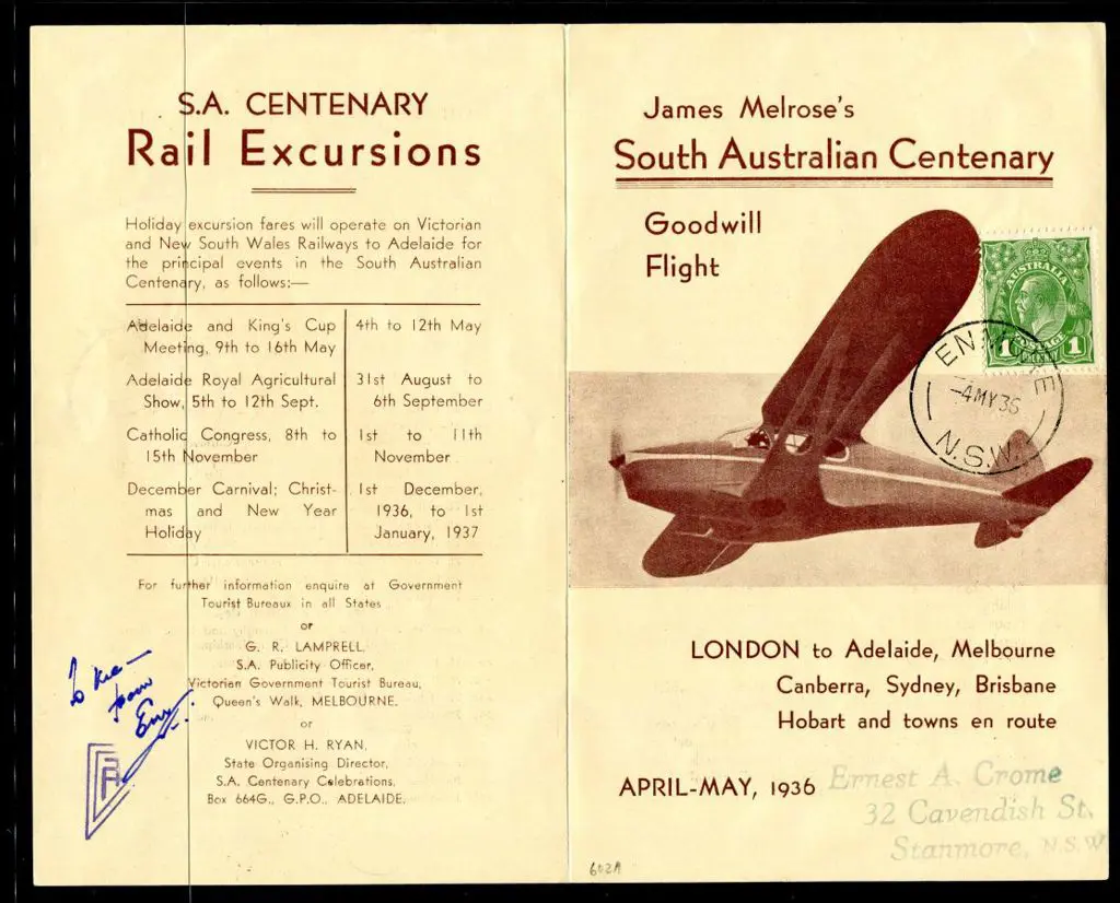 1936 (29th Apr) ditto but only 1 KGV & endorsed ... Image 1++