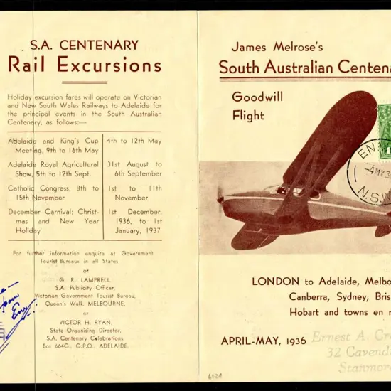 1936 (29th Apr) ditto but only 1 KGV & endorsed ...
