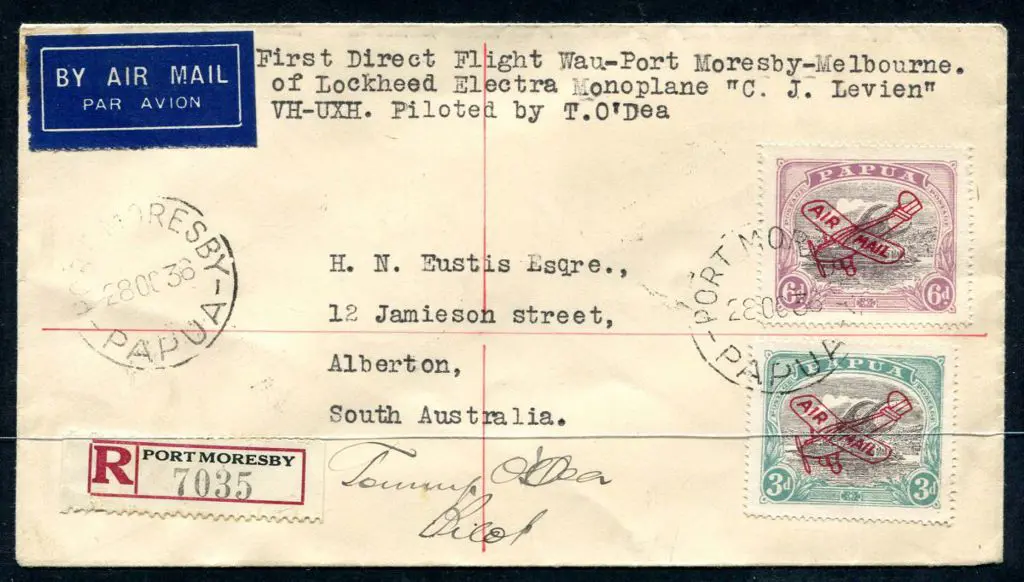 1936 (29th Oct) Wau to Port Moresby to Melbourne. ... Image 1++