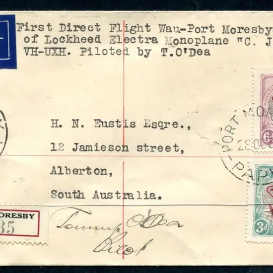 1936 (29th Oct) Wau to Port Moresby to Melbourne. ...