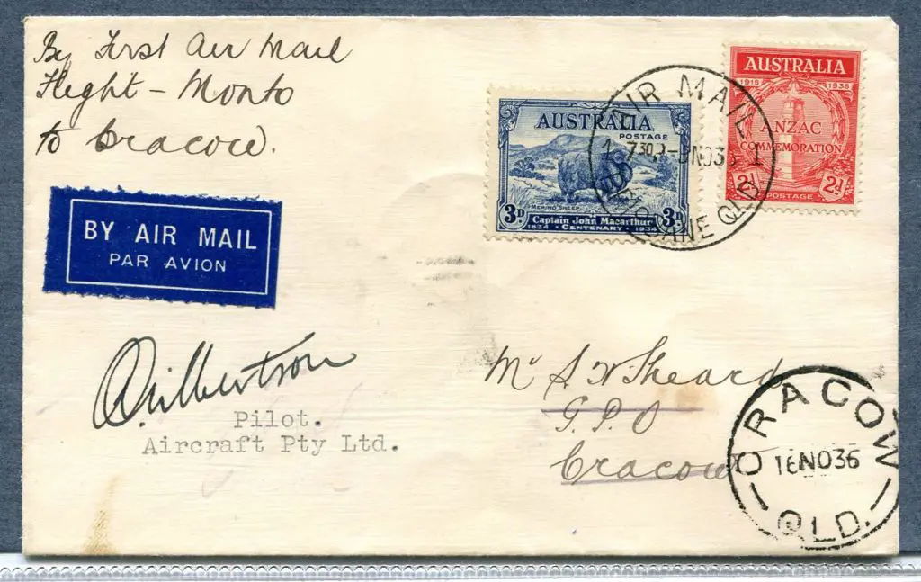 1936 (10th Nov) Monto to Cracow by Aircrafts Pty ... Image 1++