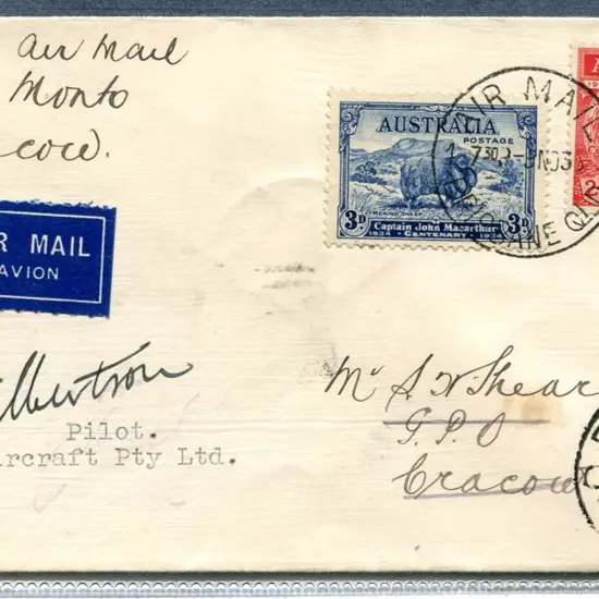 1936 (10th Nov) Monto to Cracow by Aircrafts Pty ...