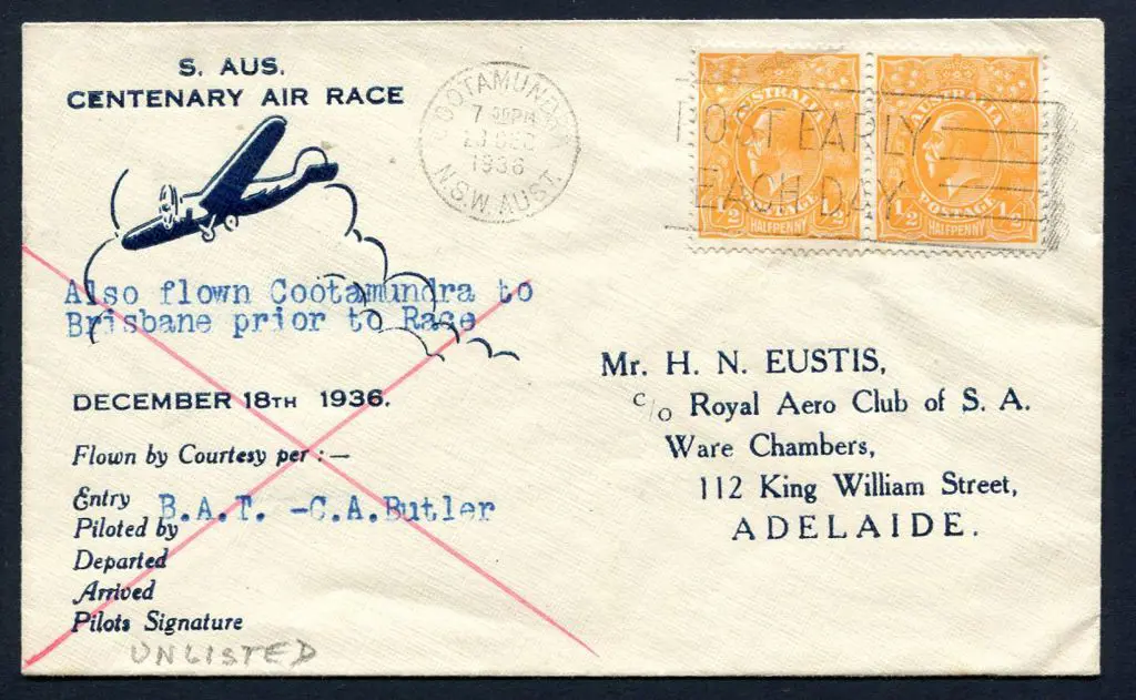 1936 (16th Dec) Brisbane to Adelaide South ... Image 1++