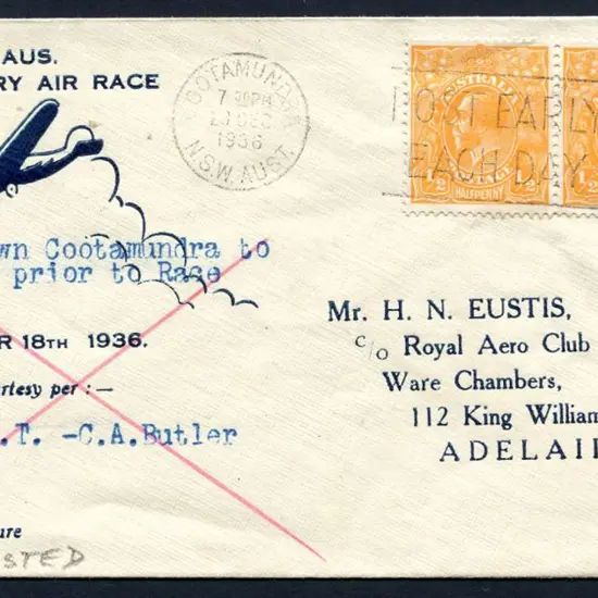 1936 (16th Dec) Brisbane to Adelaide South ...