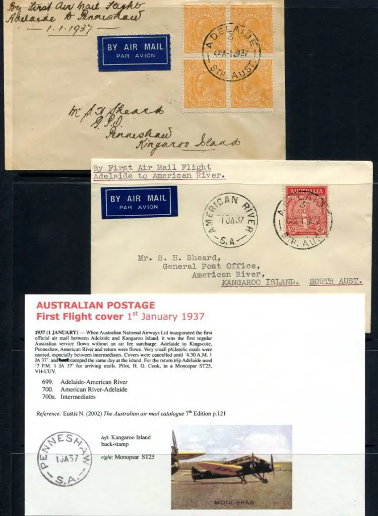 1937 (1st Jan) Adelaide to American River ... Image 1++