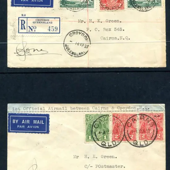 1937 (13th Apr) Croydon to Cairns & return ...