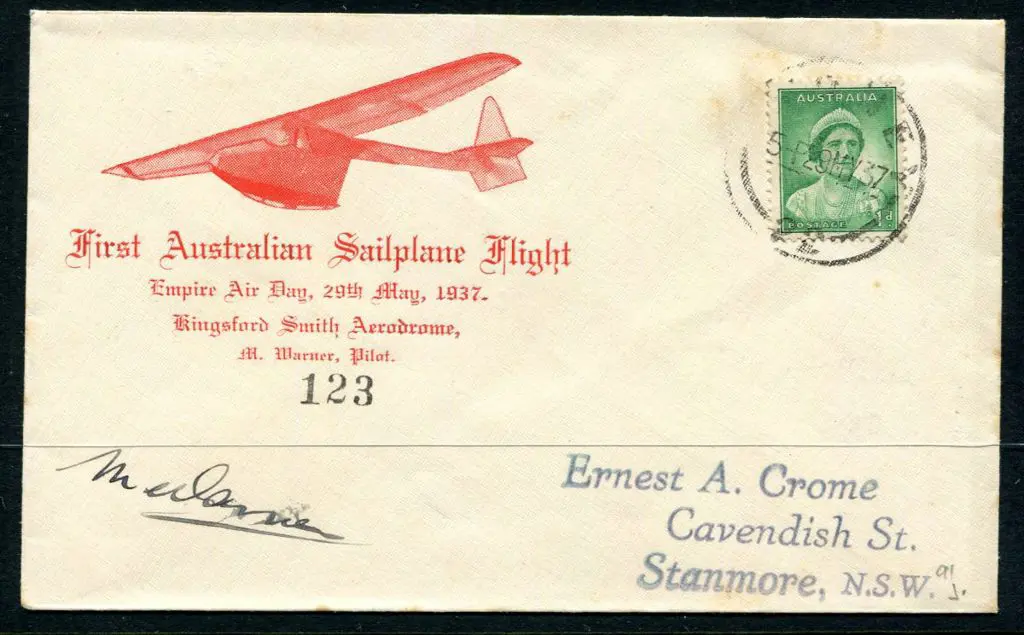1937 (29th May) First Sailplane Flight special ... Image 1++