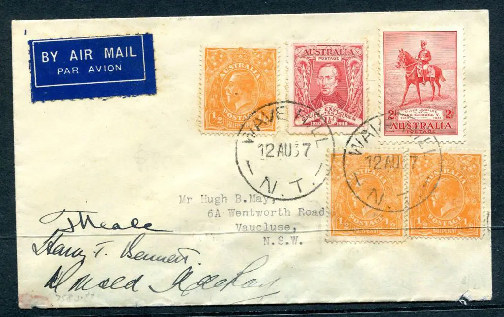 1937 (12th Aug) 4th MacKay Aerial Expedition cover ... Image 1++