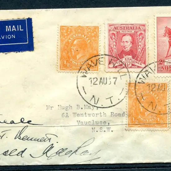 1937 (12th Aug) 4th MacKay Aerial Expedition cover ...