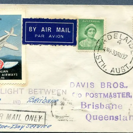 1937 (30th Aug) Adelaide to Brisbane by Australian ...