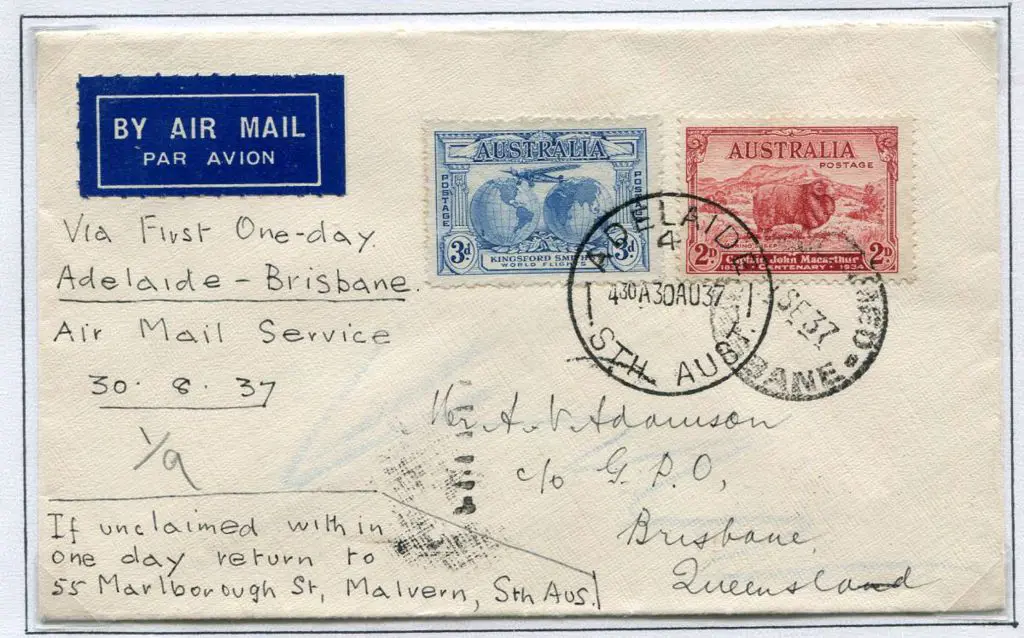 1937 (30th Aug) ditto with 3d KS & 2d Macarthur. ... Image 1++