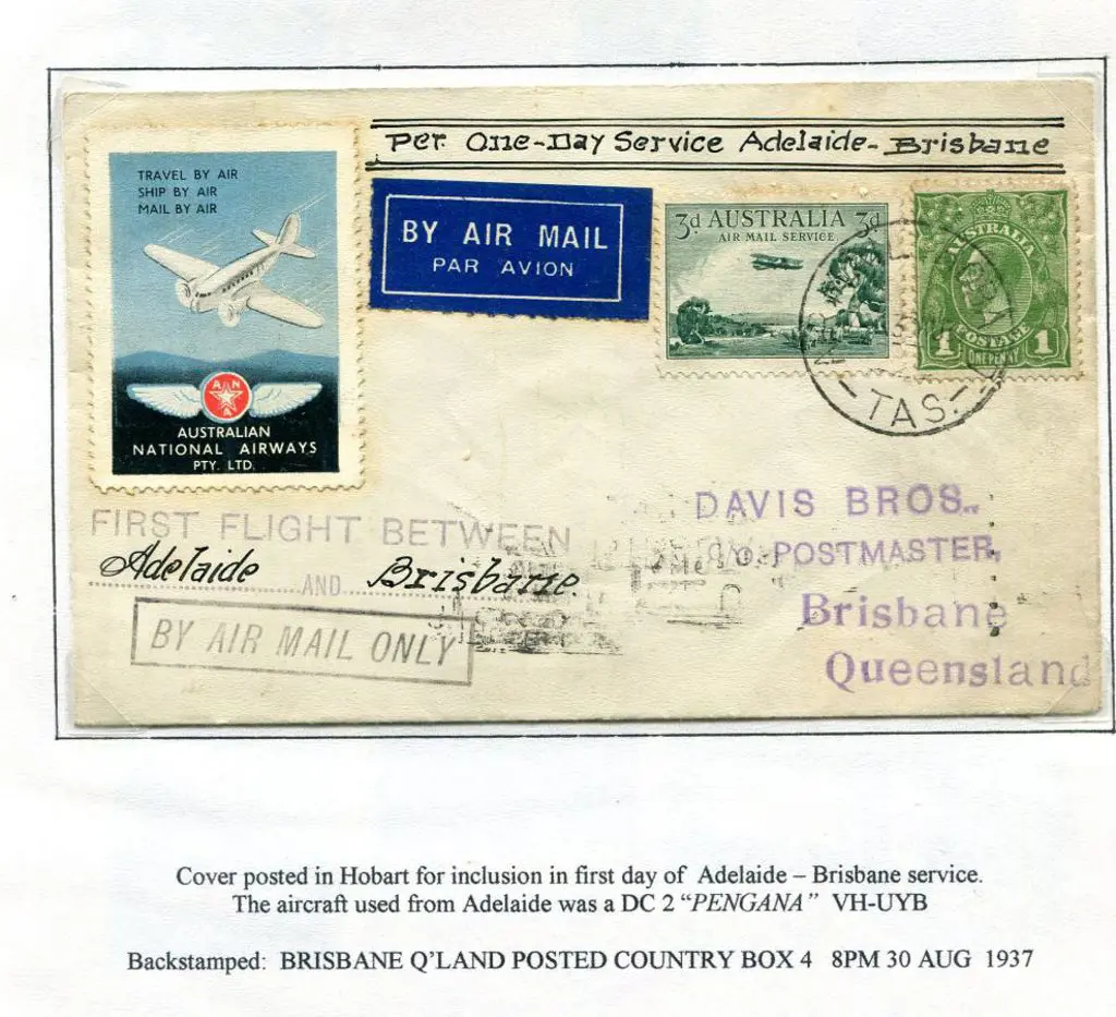 1937 (30th Aug) Adelaide to Brisbane, Brisbane to ... Image 1++
