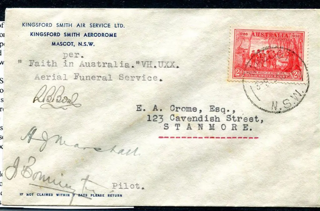1937 (5th Nov) Aerial Funeral Service cover per ... Image 1++