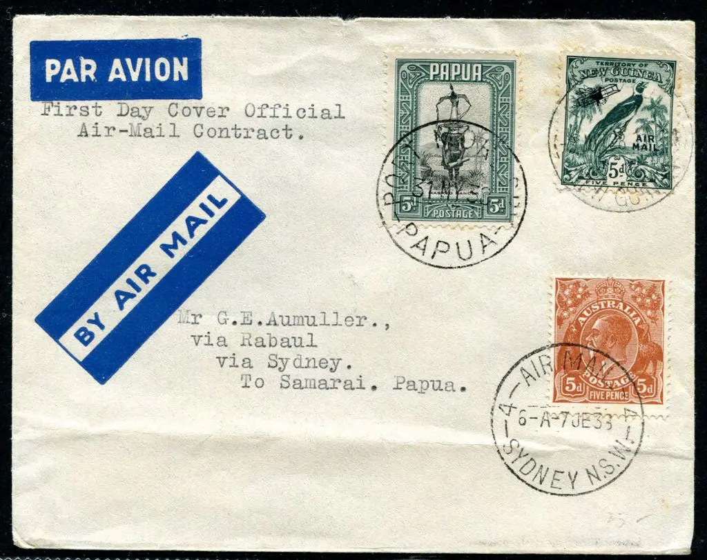 1938 (30th May) Rabaul & Port Moresby to Sydney & ... Image 1++