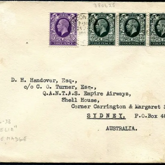 1938 (26th June) ditto but with GB 3d & 4d x 3 ...