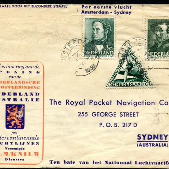 1938 (28th June) Holland to Australia KLM & KNILM ...