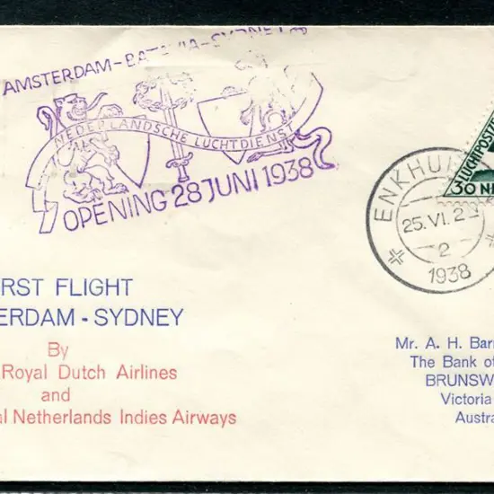 1938 (28th June) ditto with Netherlands 30c ...