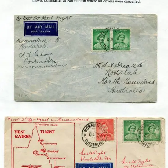 1938 (8th July) Normanton to Koolatah x 2, one ...