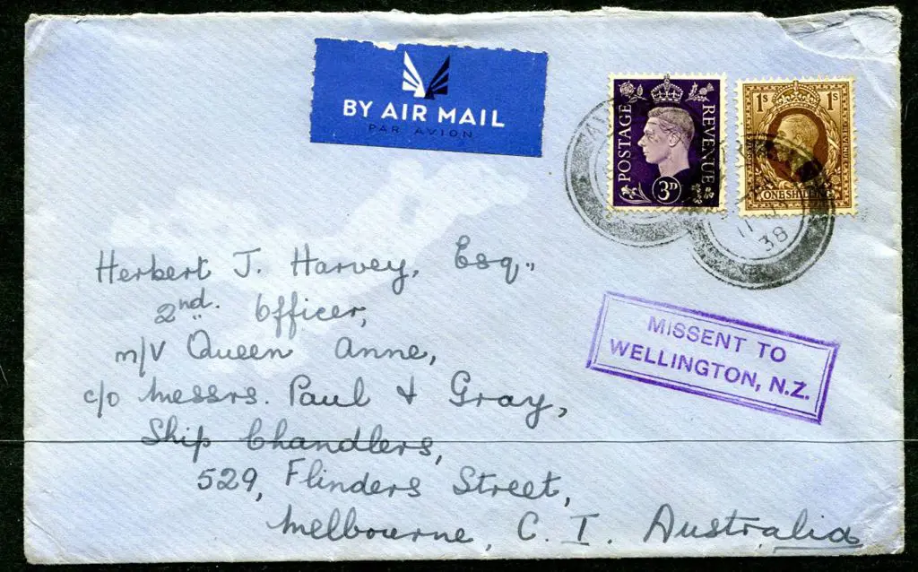 1938 (11th July) Ayr, Scotland to Melbourne with ... Image 1++