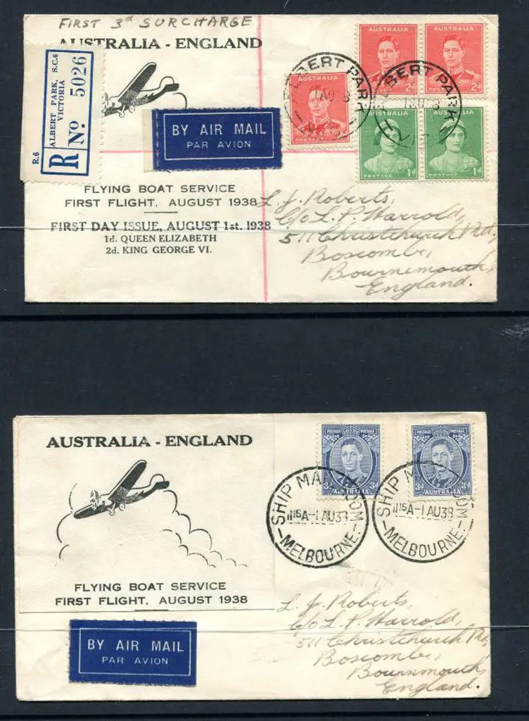 1938 (28th July) ditto but x 2 with one registered ... Image 1++
